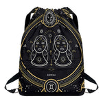 Vintage Gemini Zodiac Sign Print Drawstring Backpack
