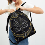 Vintage Gemini Zodiac Sign Print Drawstring Backpack