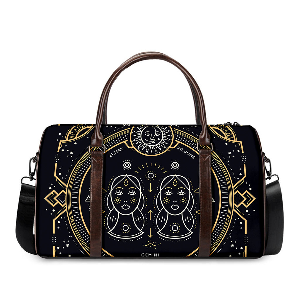 Vintage Gemini Zodiac Sign Print Duffle Bag