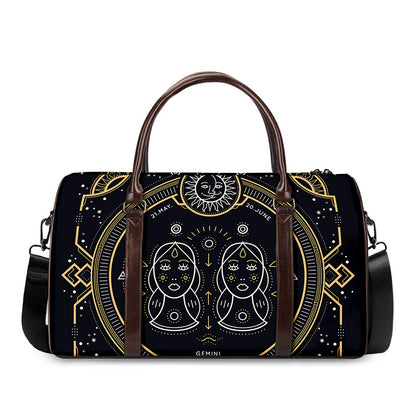 Vintage Gemini Zodiac Sign Print Duffle Bag
