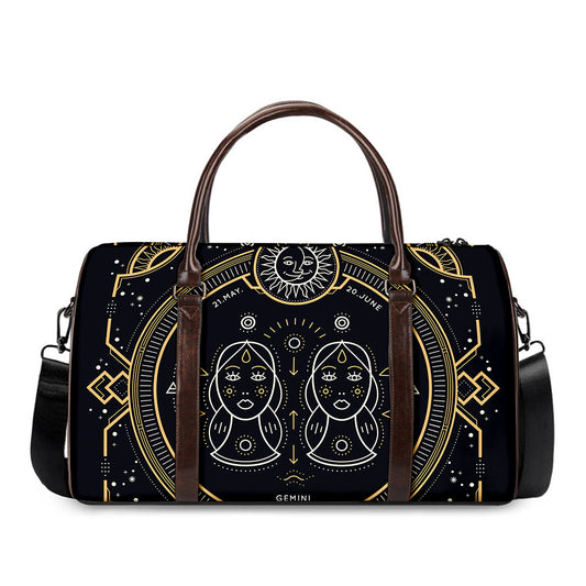 Vintage Gemini Zodiac Sign Print Duffle Bag