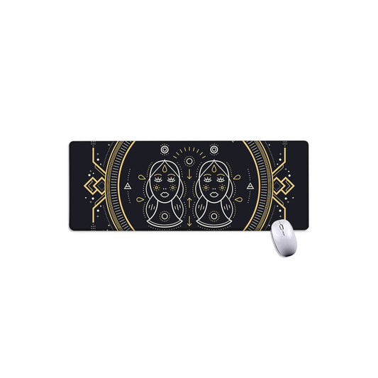 Vintage Gemini Zodiac Sign Print Extended Mouse Pad