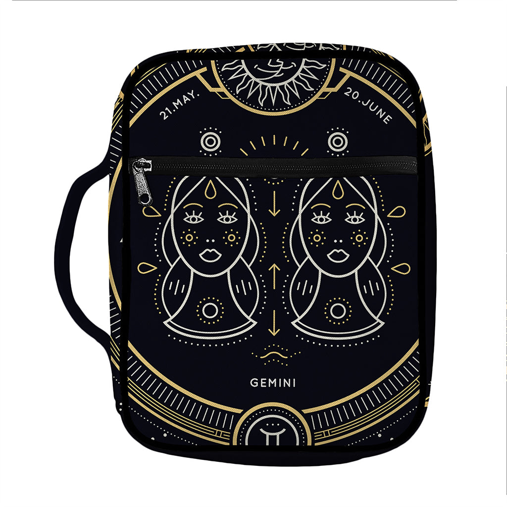 Vintage Gemini Zodiac Sign Print Front Pocket Bible Bag