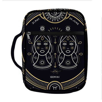 Vintage Gemini Zodiac Sign Print Front Pocket Bible Bag