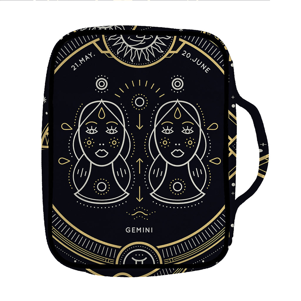 Vintage Gemini Zodiac Sign Print Front Pocket Bible Bag