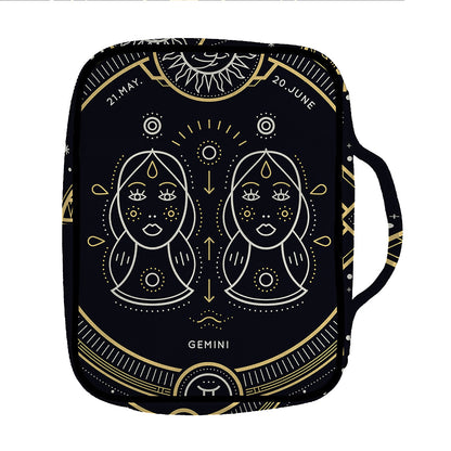 Vintage Gemini Zodiac Sign Print Front Pocket Bible Bag