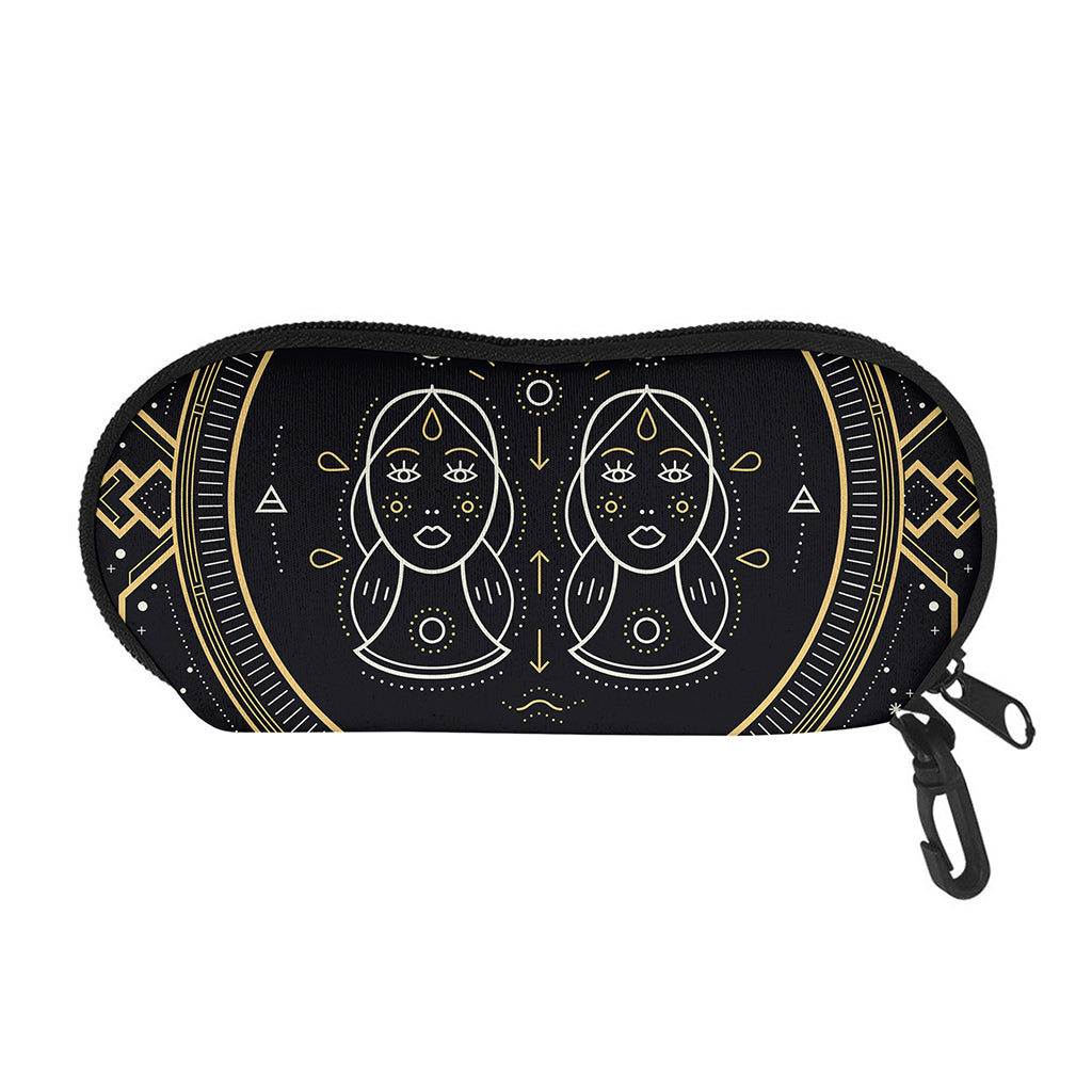 Vintage Gemini Zodiac Sign Print Glasses Case