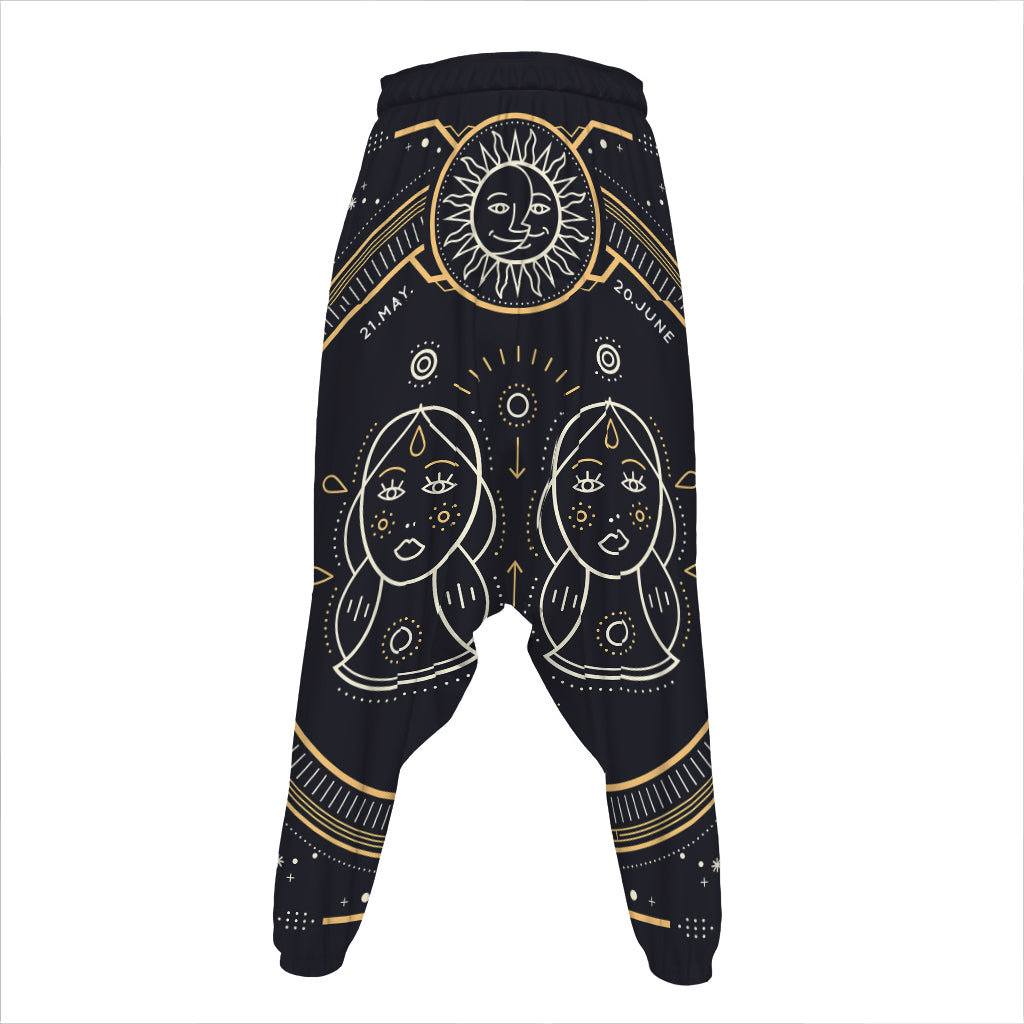 Vintage Gemini Zodiac Sign Print Hammer Pants