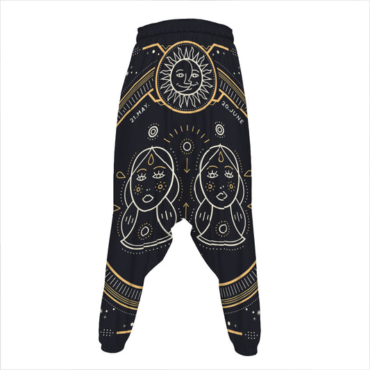 Vintage Gemini Zodiac Sign Print Hammer Pants