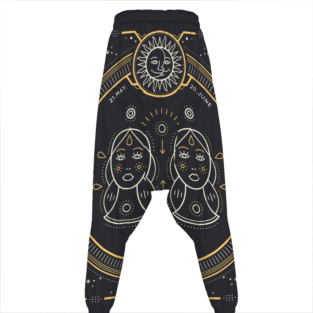 Vintage Gemini Zodiac Sign Print Hammer Pants