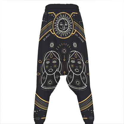 Vintage Gemini Zodiac Sign Print Hammer Pants