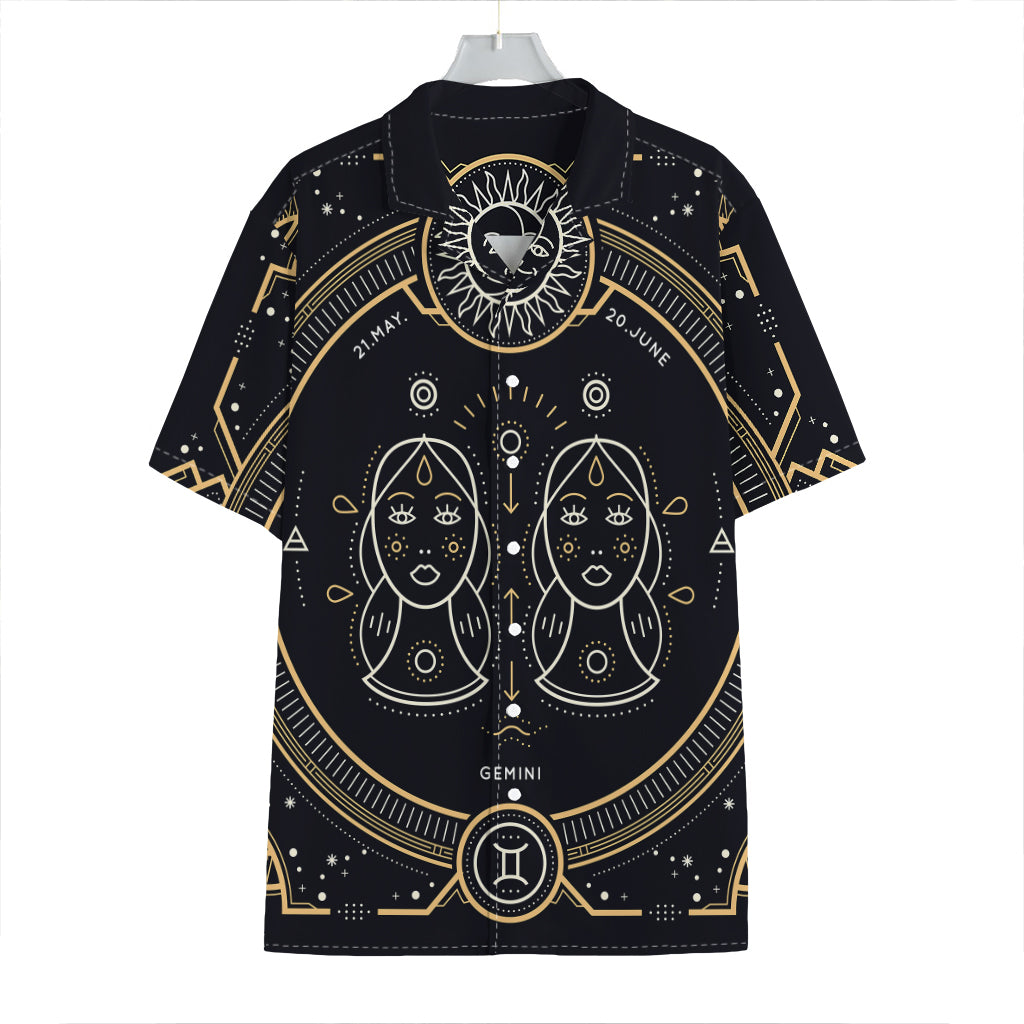 Vintage Gemini Zodiac Sign Print Hawaiian Shirt