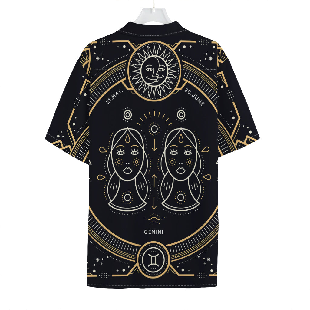 Vintage Gemini Zodiac Sign Print Hawaiian Shirt