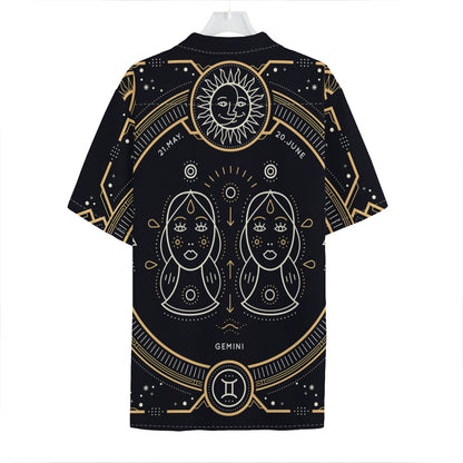 Vintage Gemini Zodiac Sign Print Hawaiian Shirt