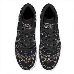 Vintage Gemini Zodiac Sign Print High Top Leather Sneakers