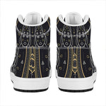 Vintage Gemini Zodiac Sign Print High Top Leather Sneakers