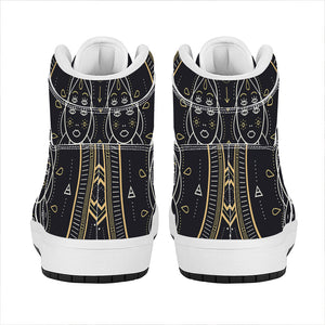 Vintage Gemini Zodiac Sign Print High Top Leather Sneakers