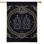 Vintage Gemini Zodiac Sign Print House Flag