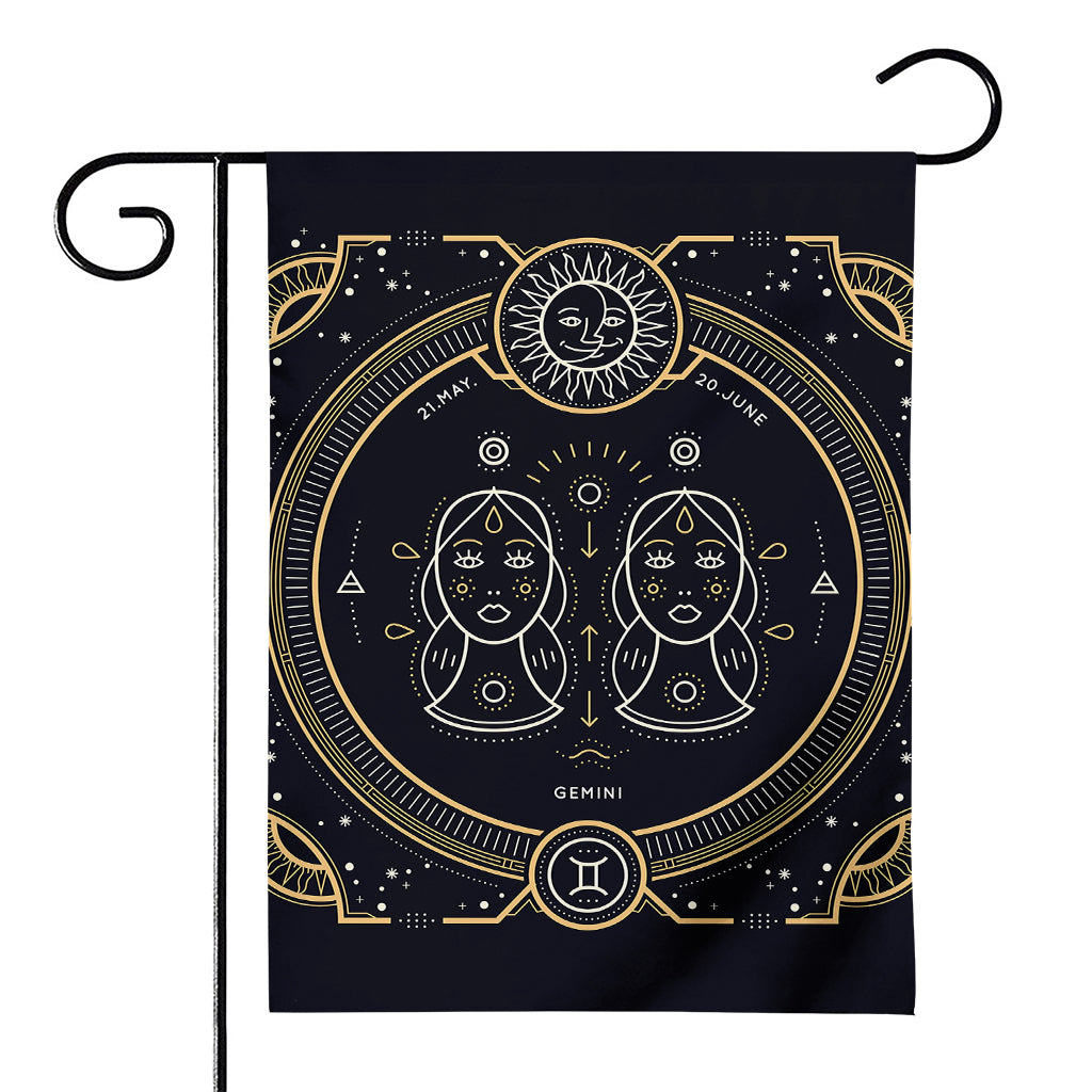 Vintage Gemini Zodiac Sign Print House Flag