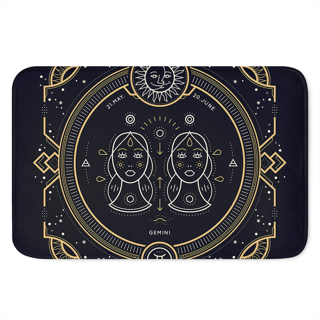 Vintage Gemini Zodiac Sign Print Indoor Door Mat