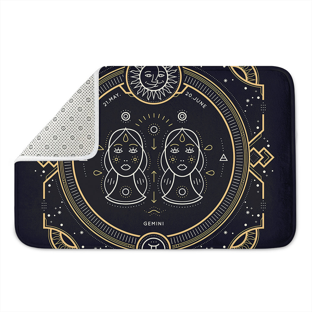 Vintage Gemini Zodiac Sign Print Indoor Door Mat