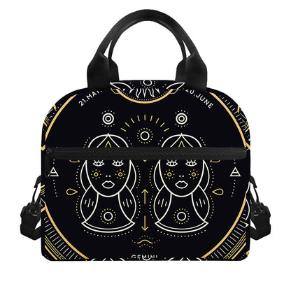 Vintage Gemini Zodiac Sign Print Insulated Lunch Bag