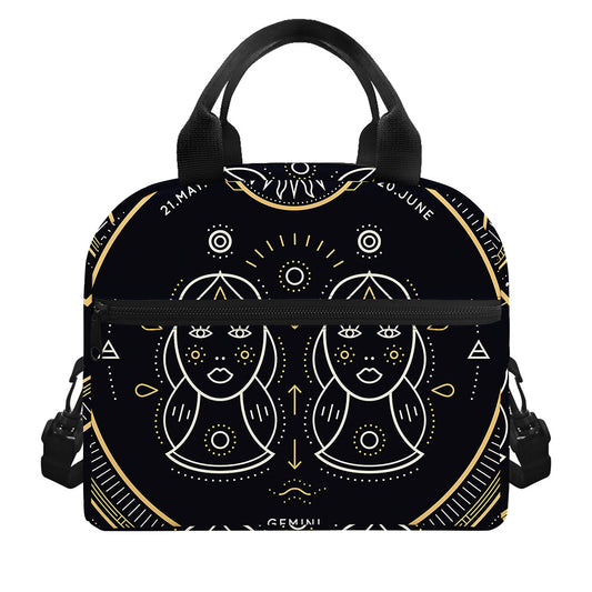 Vintage Gemini Zodiac Sign Print Insulated Lunch Bag