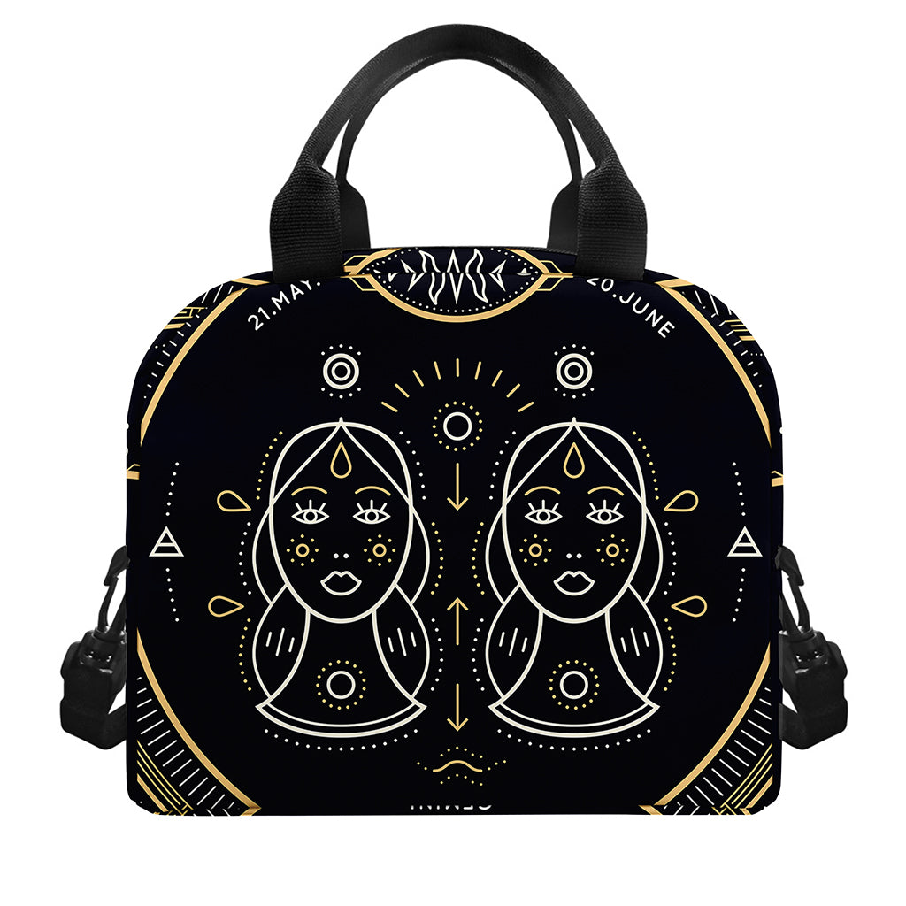 Vintage Gemini Zodiac Sign Print Insulated Lunch Bag