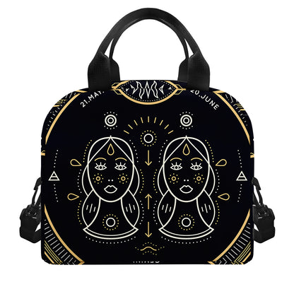 Vintage Gemini Zodiac Sign Print Insulated Lunch Bag