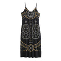 Vintage Gemini Zodiac Sign Print Jersey Midi Cami Dress