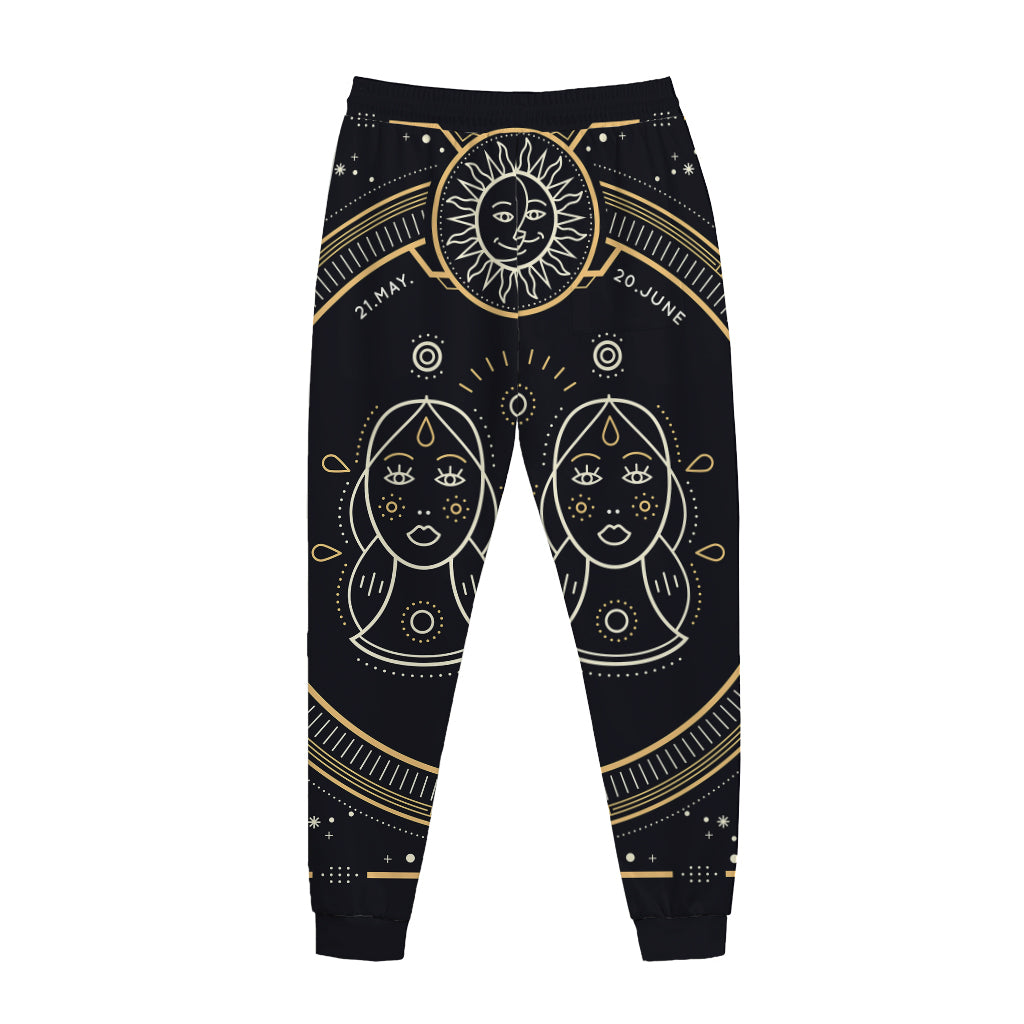 Vintage Gemini Zodiac Sign Print Jogger Pants
