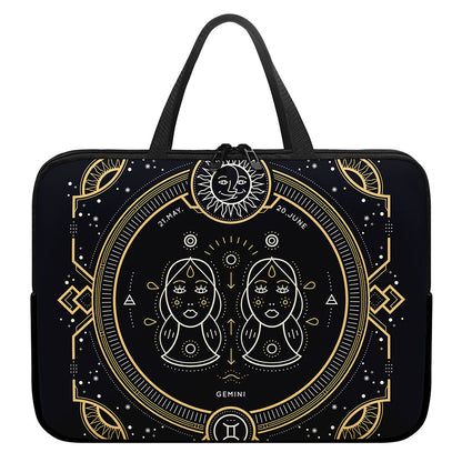 Vintage Gemini Zodiac Sign Print Laptop Sleeve With Handle