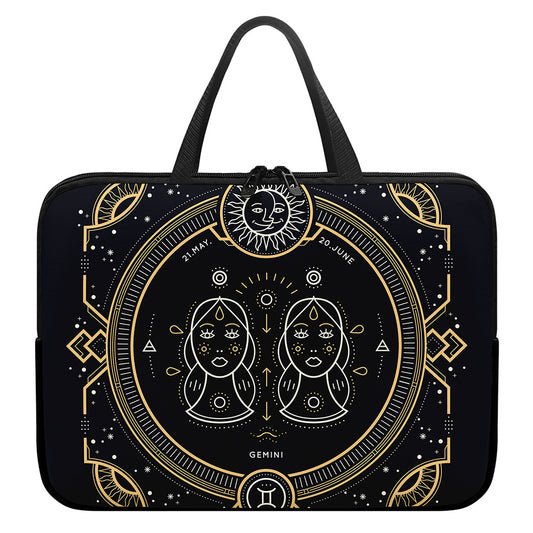 Vintage Gemini Zodiac Sign Print Laptop Sleeve With Handle