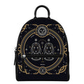 Vintage Gemini Zodiac Sign Print Leather Backpack