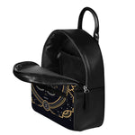 Vintage Gemini Zodiac Sign Print Leather Backpack