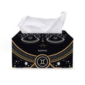 Vintage Gemini Zodiac Sign Print Leather Tissue Box Cover