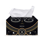 Vintage Gemini Zodiac Sign Print Leather Tissue Box Cover