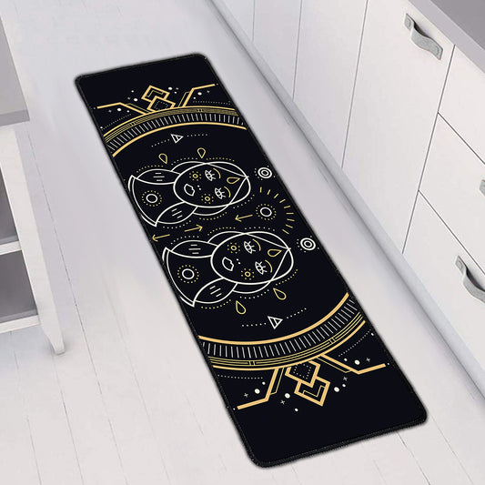 Vintage Gemini Zodiac Sign Print Long Kitchen Mat