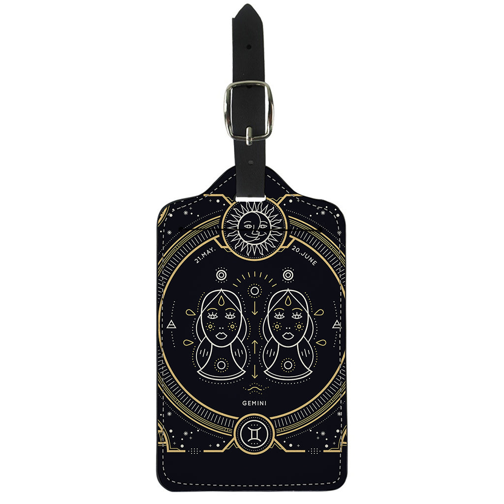 Vintage Gemini Zodiac Sign Print Luggage Tag