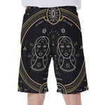 Vintage Gemini Zodiac Sign Print Men's Beach Shorts