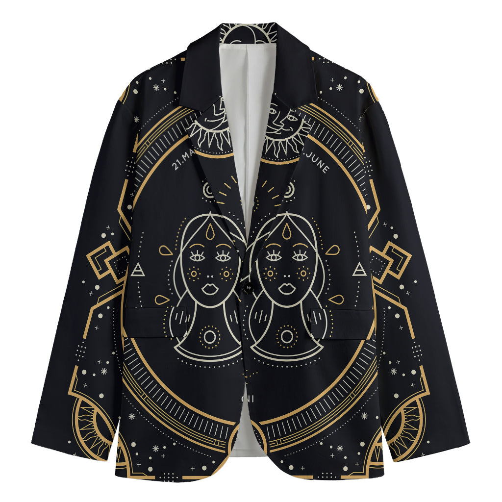 Vintage Gemini Zodiac Sign Print Men's Blazer