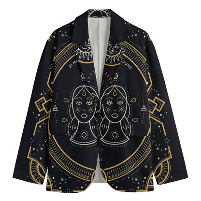 Vintage Gemini Zodiac Sign Print Men's Blazer