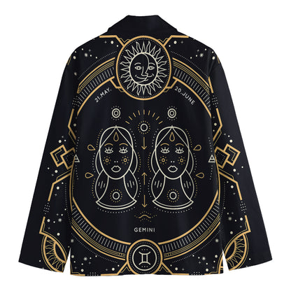 Vintage Gemini Zodiac Sign Print Men's Blazer