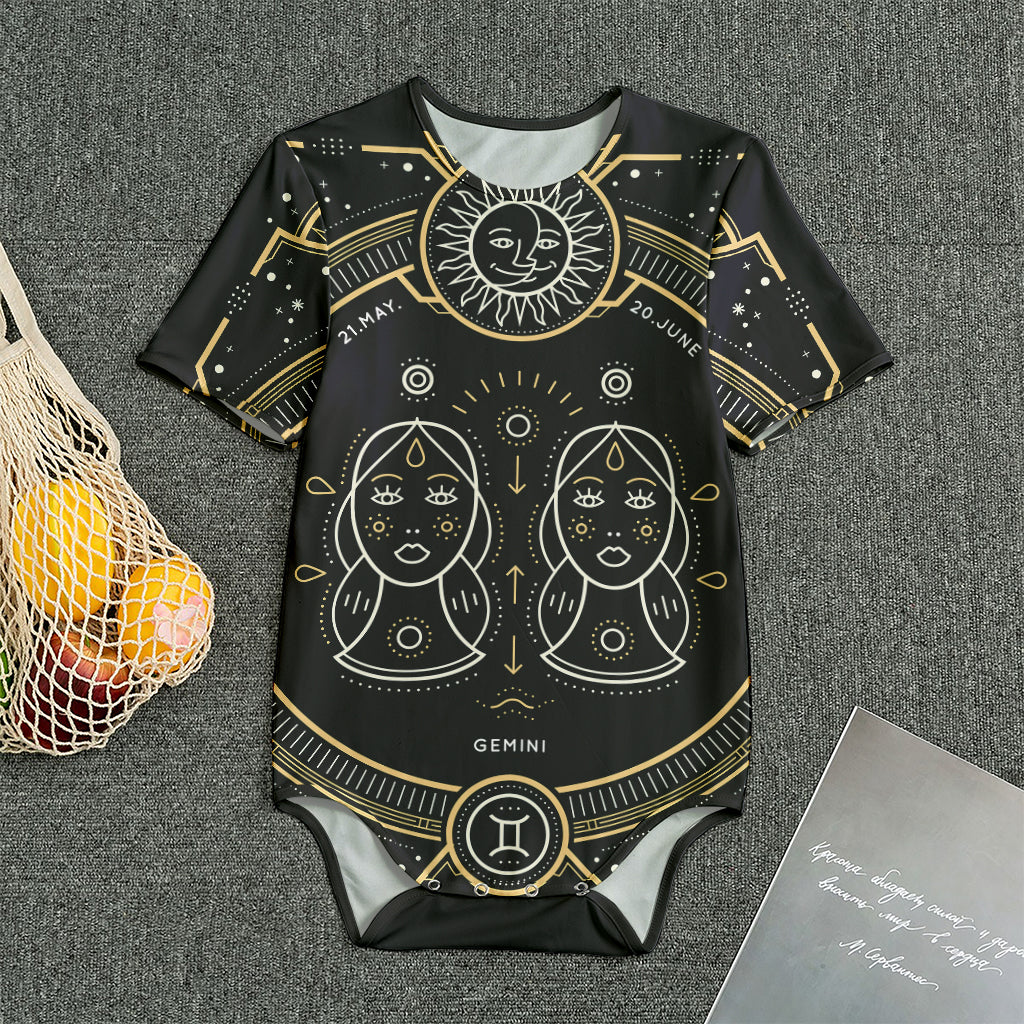 Vintage Gemini Zodiac Sign Print Men's Bodysuit