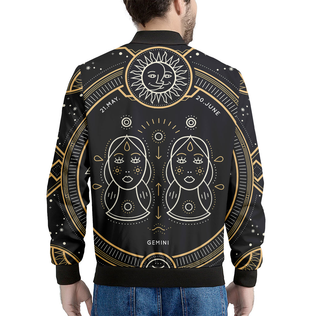 Vintage Gemini Zodiac Sign Print Men's Bomber Jacket