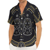 Vintage Gemini Zodiac Sign Print Men's Deep V-Neck Shirt