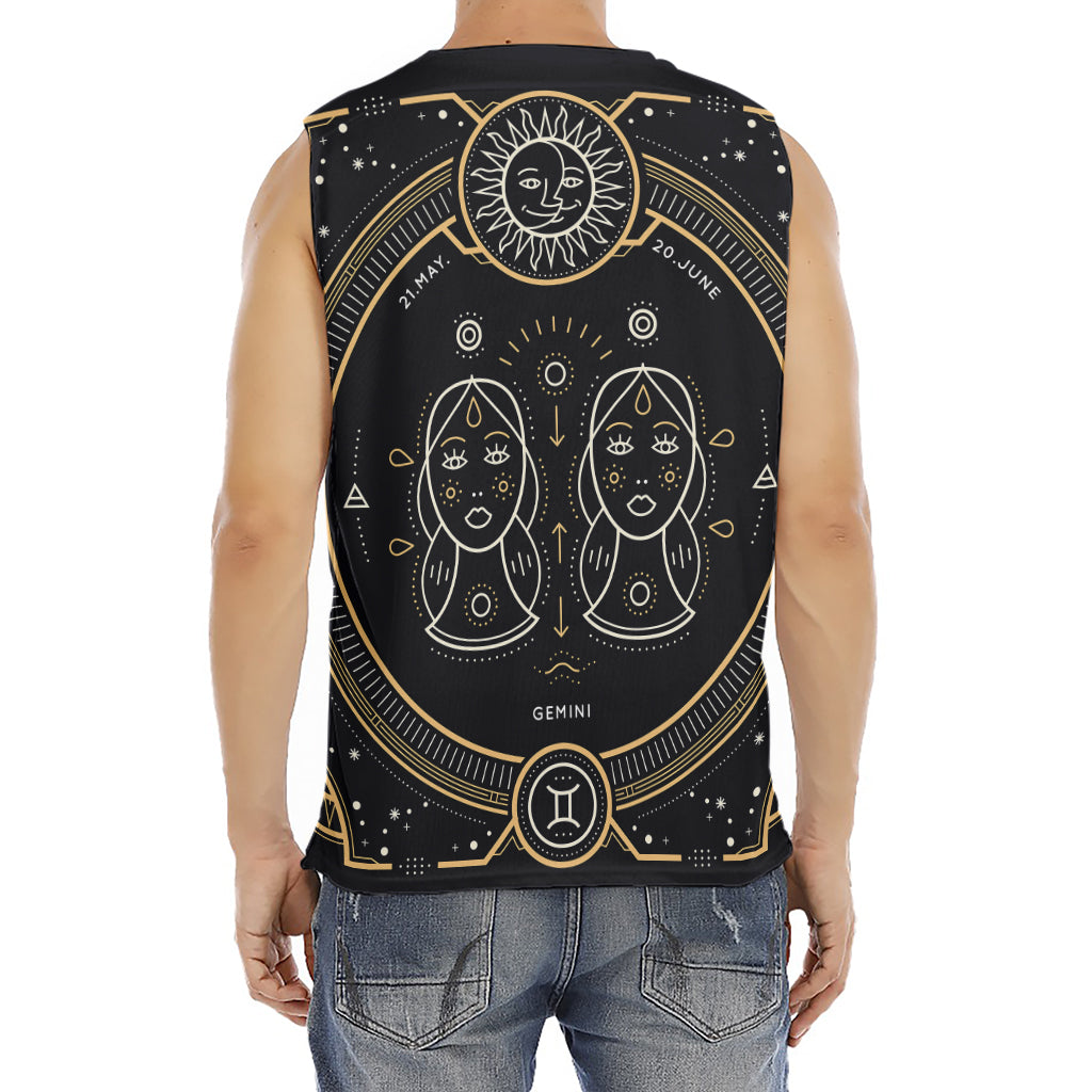 Vintage Gemini Zodiac Sign Print Men's Fitness Tank Top
