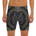 Vintage Gemini Zodiac Sign Print Men's Long Boxer Briefs