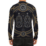 Vintage Gemini Zodiac Sign Print Men's Long Sleeve Rash Guard