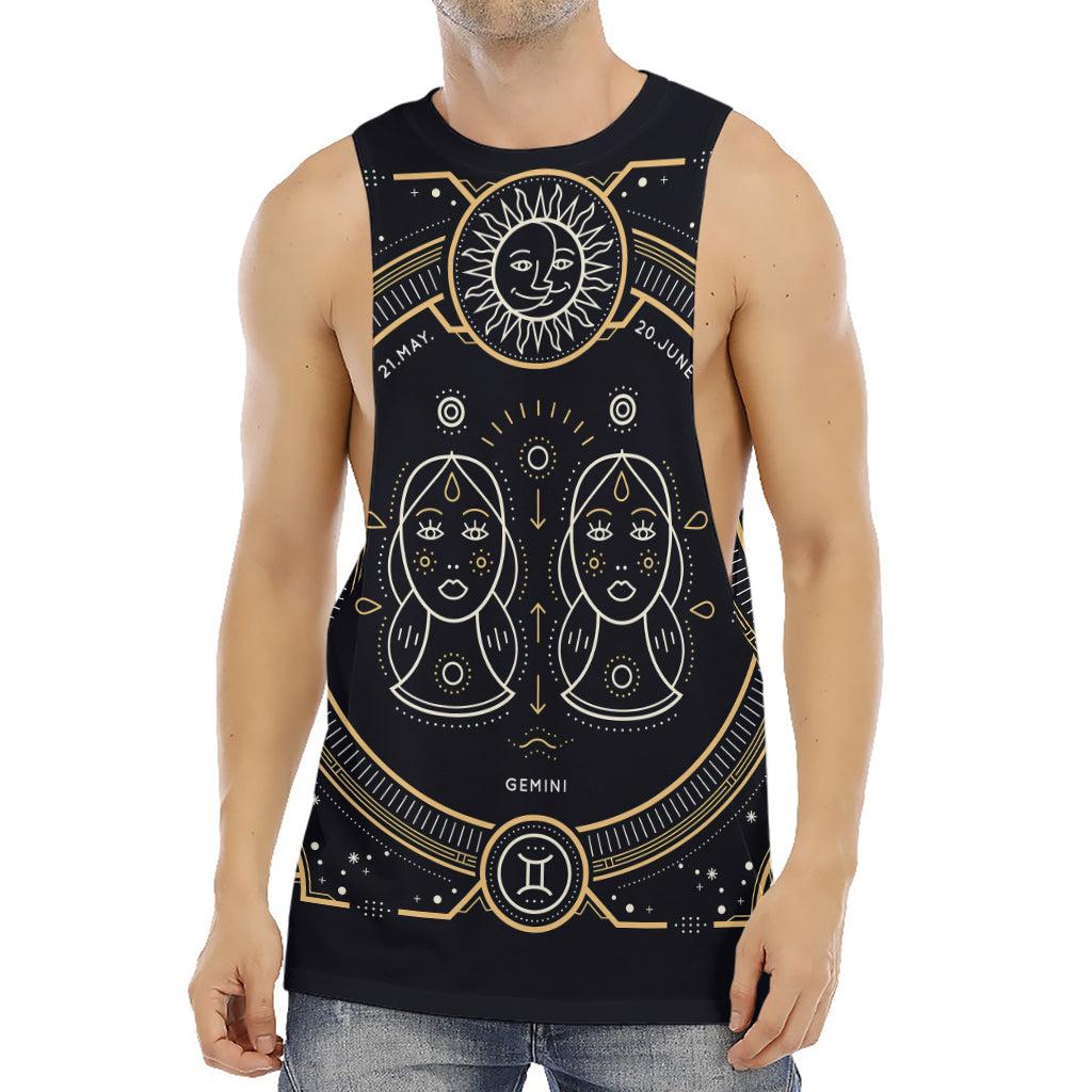 Vintage Gemini Zodiac Sign Print Men's Muscle Tank Top